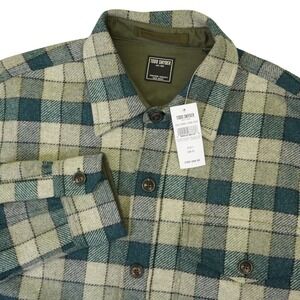 NEW Todd Snyder Utility Overshirt Flannel Mens S Grey Blue Plaid Button Up